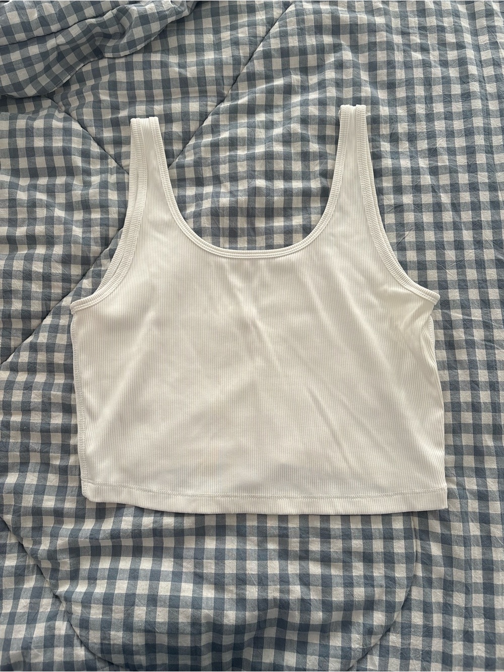 PacSun White Ribbed Scoop Neck Crop Tank